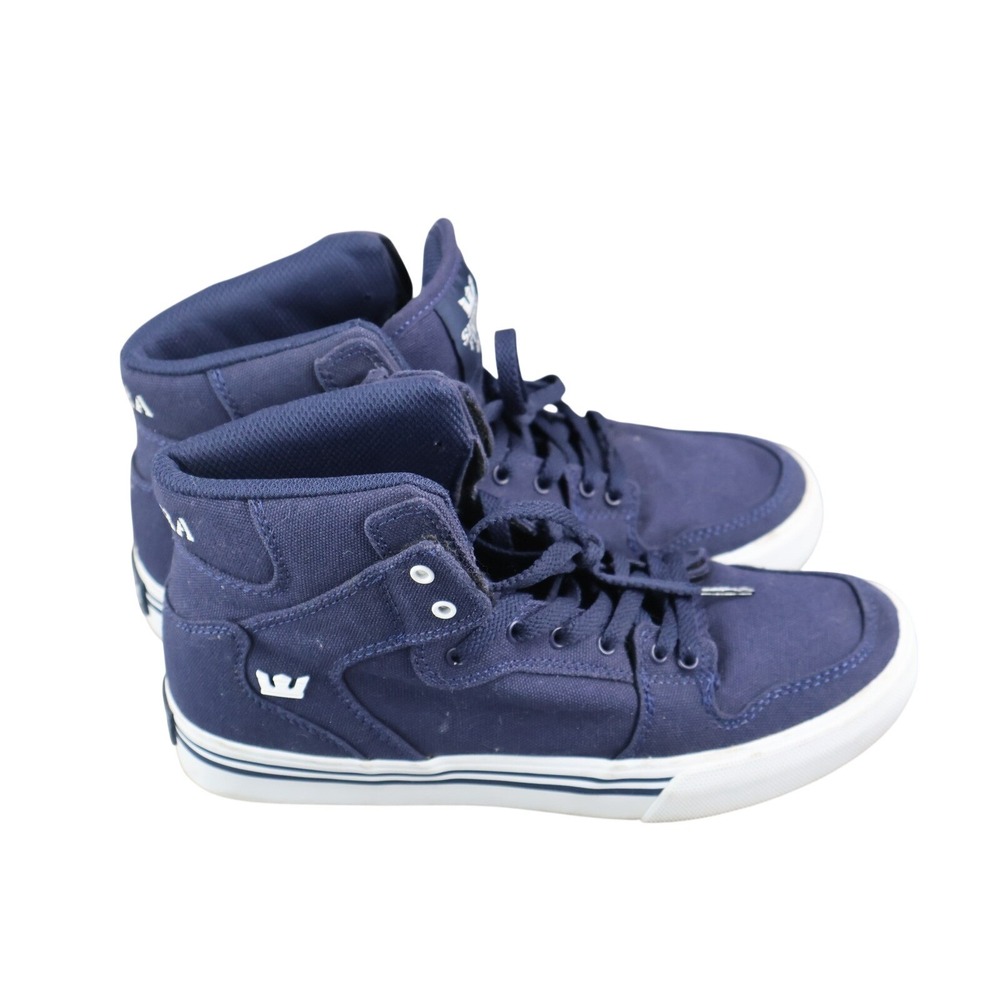 Supra‎ Shoes Unisex Kids Size 5 Navy Blue High Top Canvas Skate Sneakers